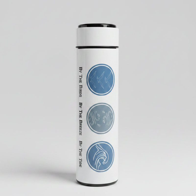 450ml Thermos Flask with digital temperature display - By the Birds By the Breeze By the Tide