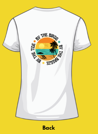 RXJ01 - White T-Shirt - By The Birds, By the Breeze, By the Tide