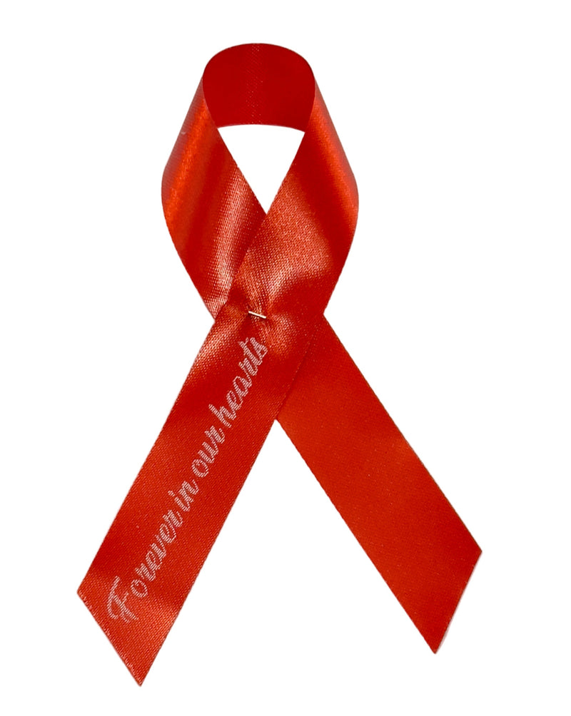Satin Memorial / Remembrance Ribbon - Standard colour print (50)
