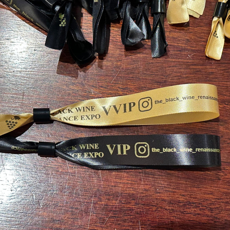 Polysatin Wristbands for Expos, Parties and Conferences - Printed with custom text and logos