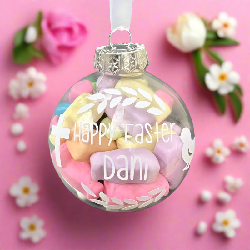 Personalised Easter Baubles filled with Milk Shakes