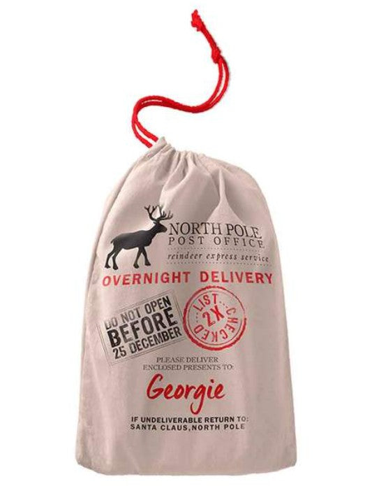 Bag - Personalised Santa Bag by Georgie & Moon (Beige)