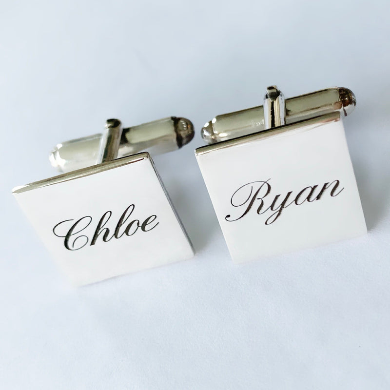 Cufflinks - Silver with Initial / Name