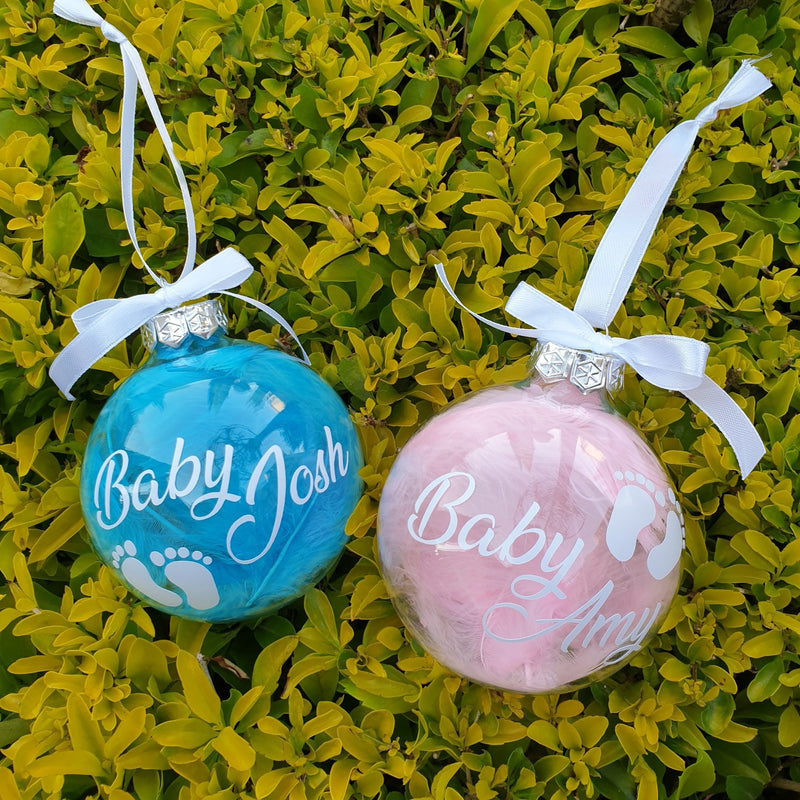 Baby Baubles - Personalised (Feathers)