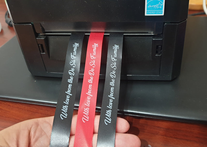Personalised Satin Ribbon - Standard colour print (sold per metre)