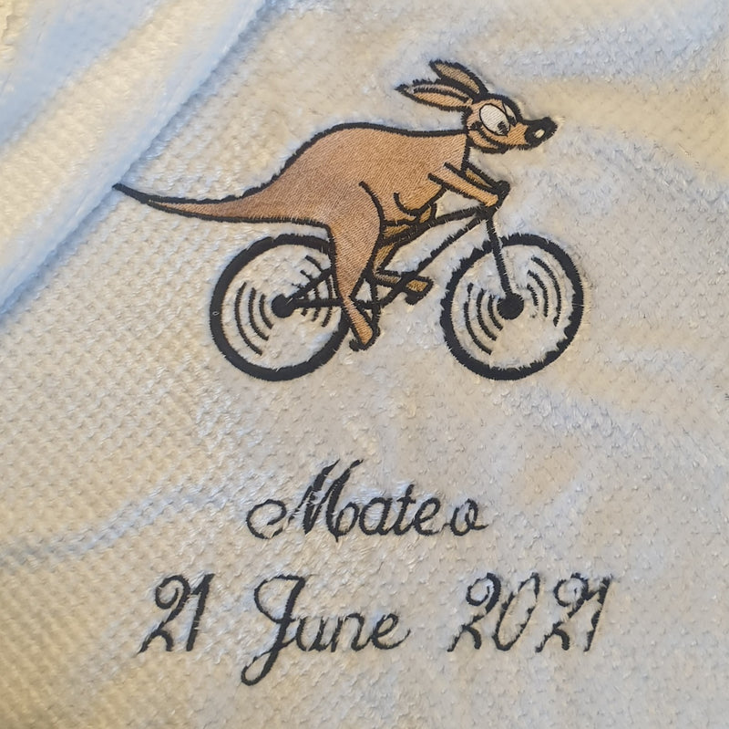 Baby Blanket - Personalised with name, surname, date of birth and picture