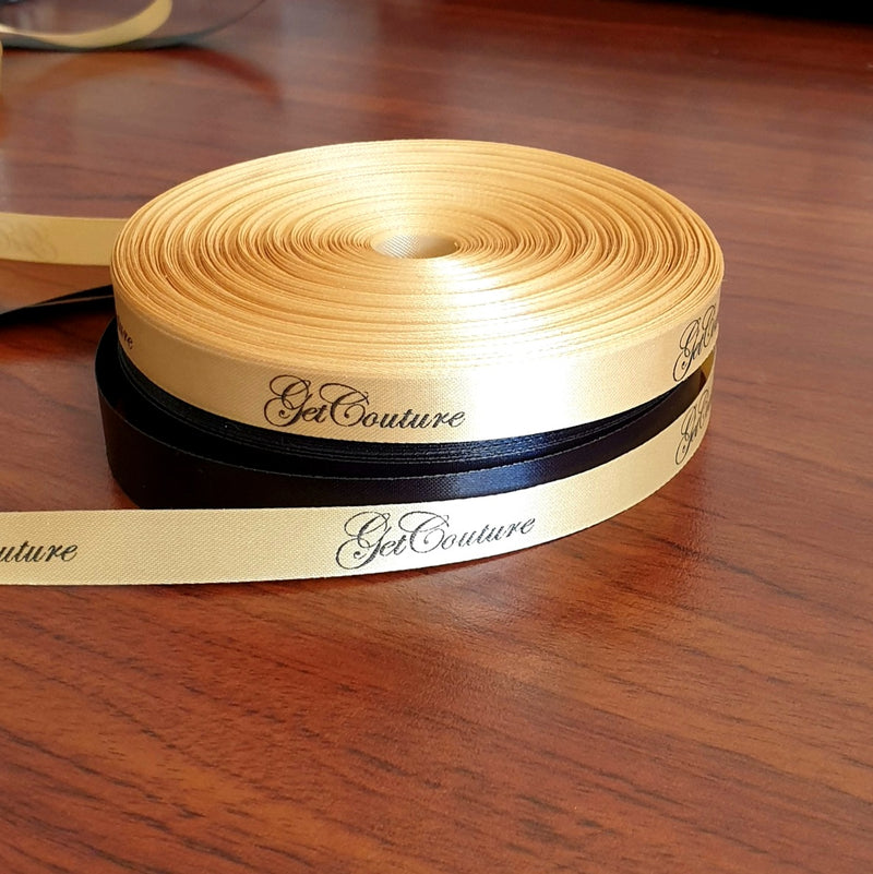Personalised Satin Ribbon - Standard colour print (sold per metre)