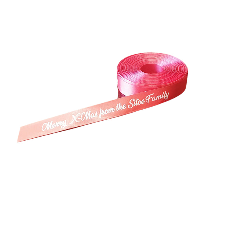 Personalised Satin Ribbon - Standard colour print (sold per metre)