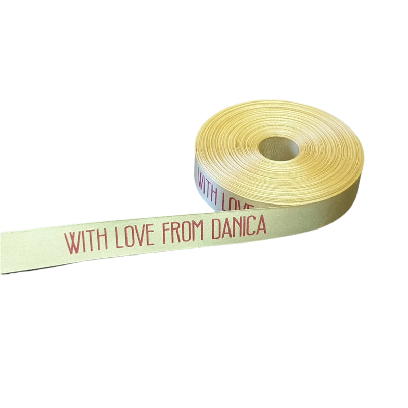 Personalised Satin Ribbon - Standard colour print (sold per metre)