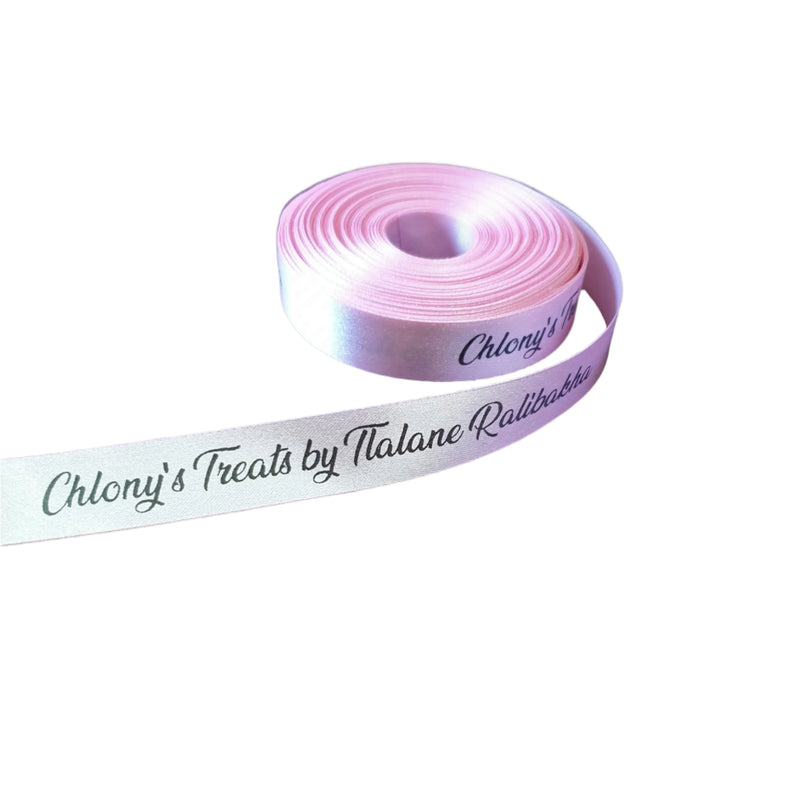 Personalised Satin Ribbon - Standard colour print (sold per metre)