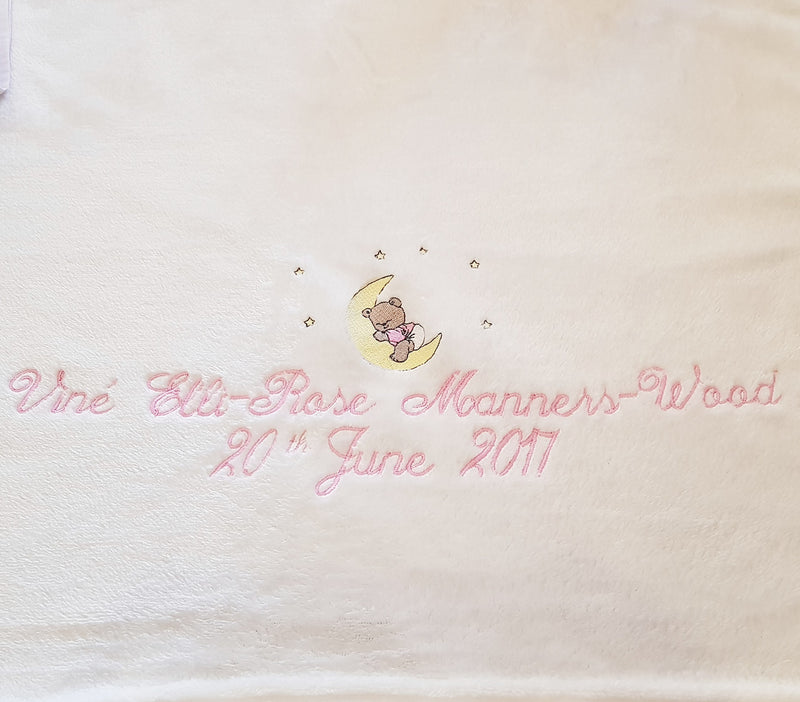 Baby Blanket - Personalised with name, surname, date of birth and picture