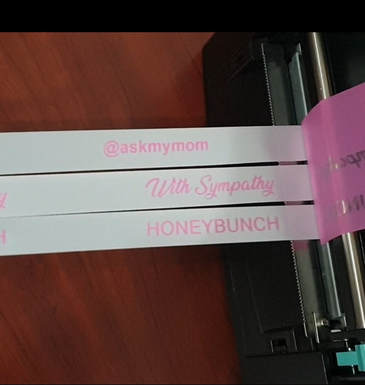 Personalised Satin Ribbon - Standard colour print (sold per metre)