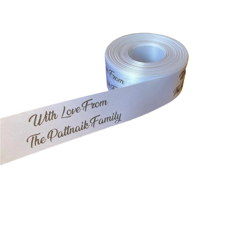Personalised Satin Ribbon - Standard colour print (sold per metre)