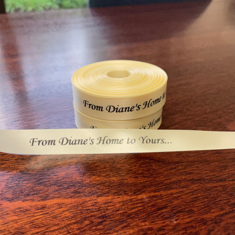 Personalised Satin Ribbon - Standard colour print (sold per metre)