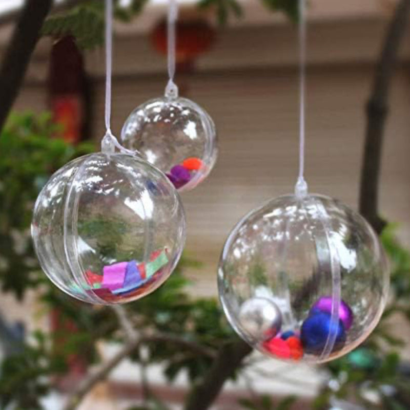 Clear 8cm plastic bauble