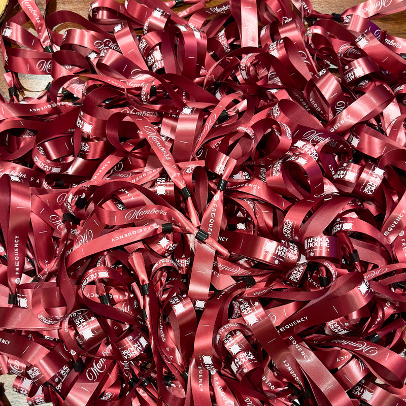 Polysatin Wristbands for Expos, Parties and Conferences - Printed with custom text and logos