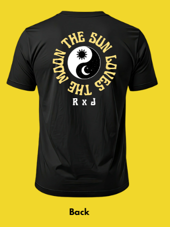RXJ05 - Black T-Shirt - The Sun Loves the Moon