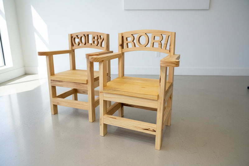 Personalised Wooden Toddler Chairs - With Armrests (8-12 letters)