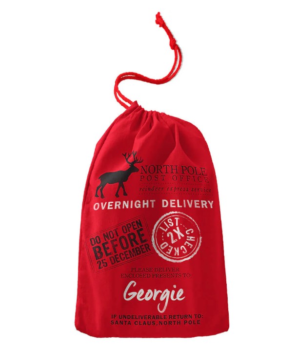 Bag - Personalised Santa Bag - Red