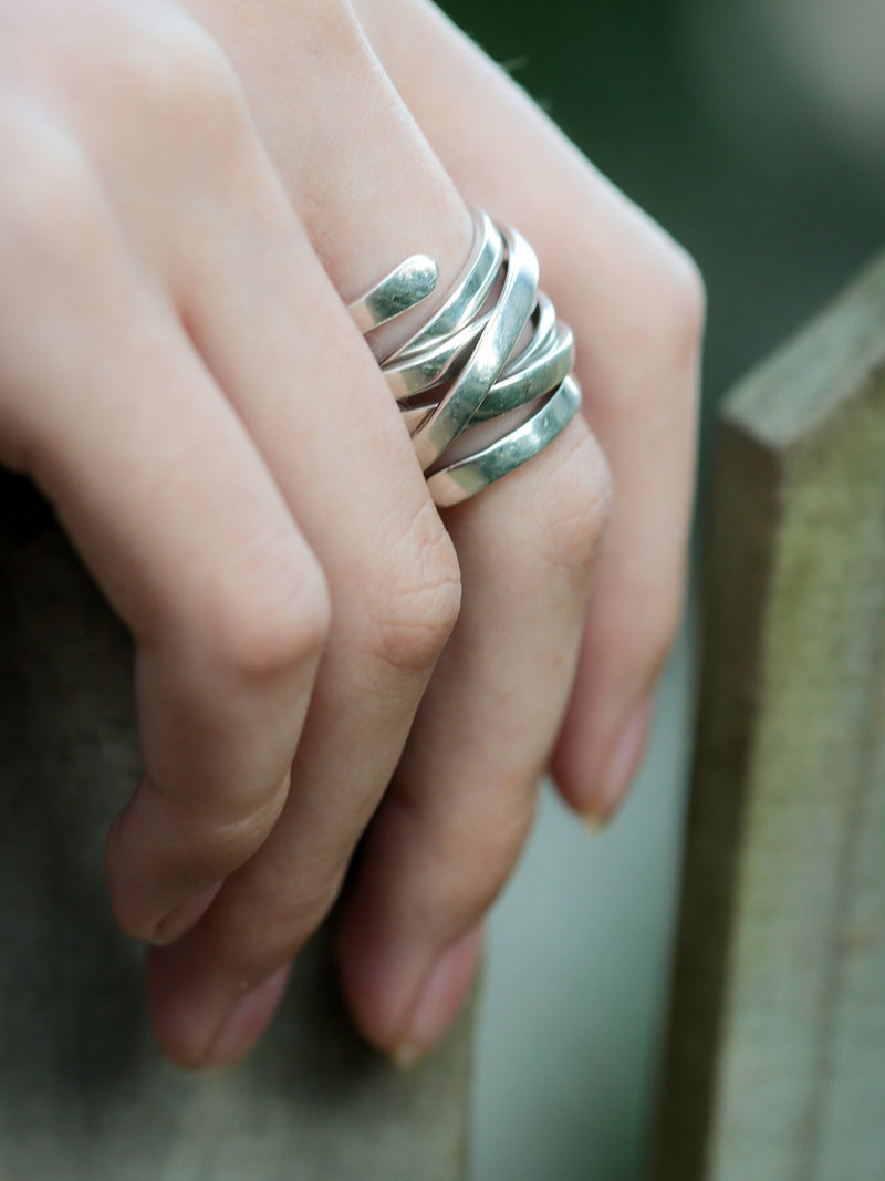 Chunky Sterling Silver Wrap Ring