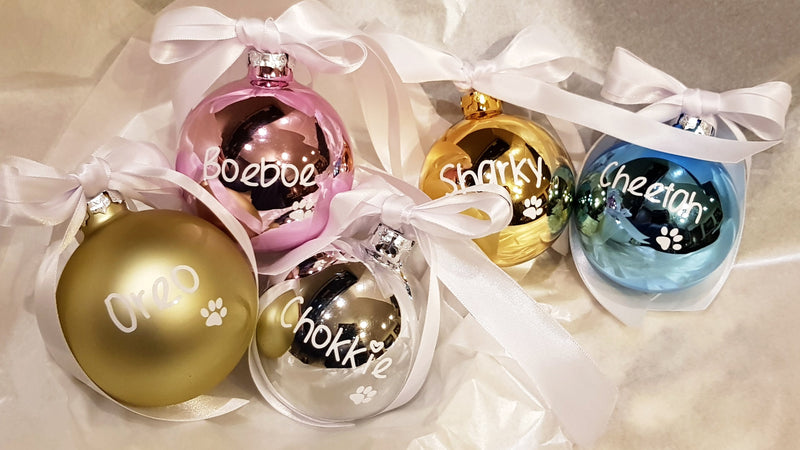 Christmas baubles for pets (glass - various colours)