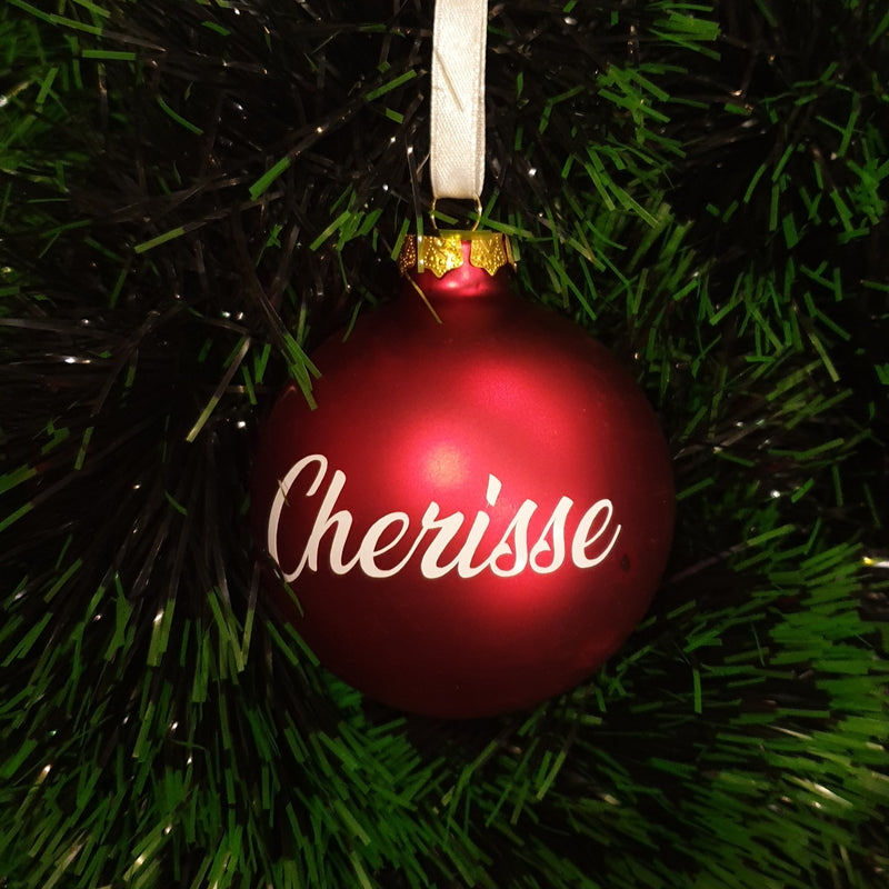 Christmas Bauble - Personalised - Glass (no bow)