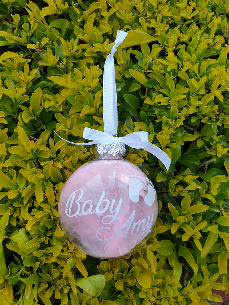 Baby Baubles - Personalised (Feathers)