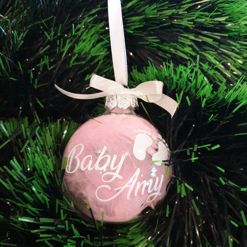 Baby Baubles - Personalised (Feathers)