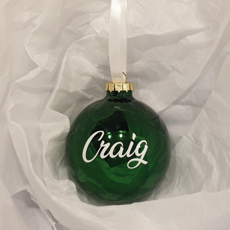 Christmas Bauble - Personalised - Glass (no bow)