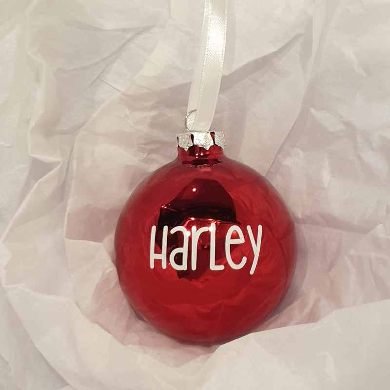 Christmas Bauble - Personalised - Glass (no bow)