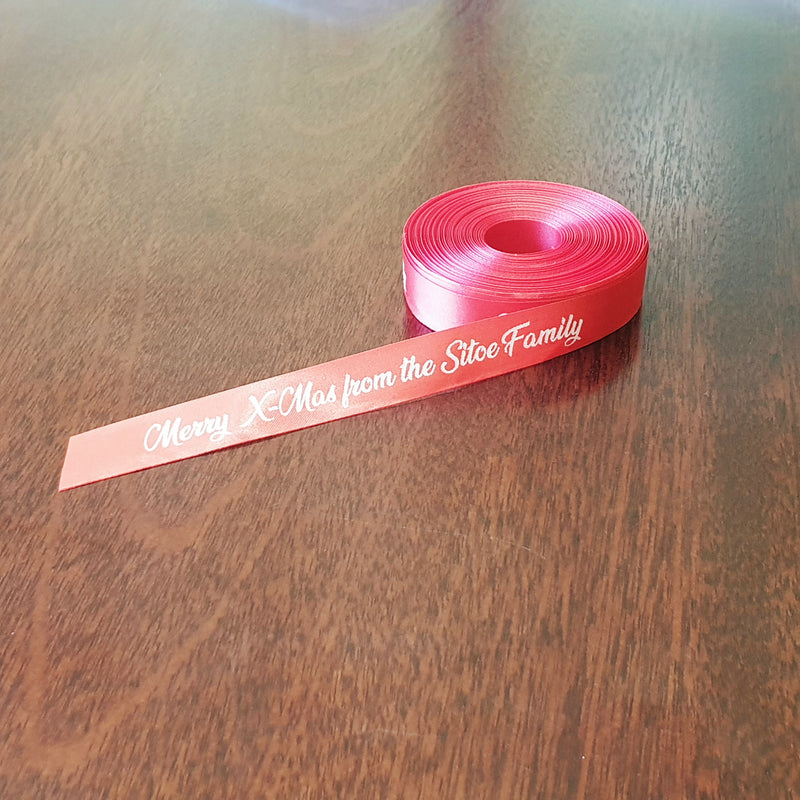 Personalised Ribbon - standard colour print (sold per metre)