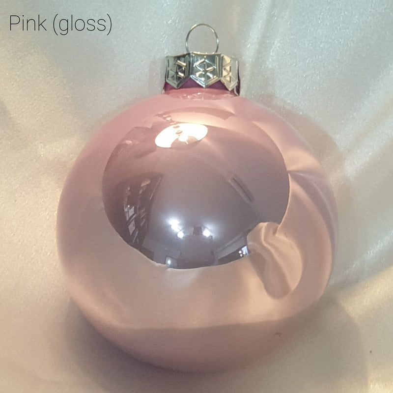 Christmas Bauble - Personalised - Glass (Two ribbon satin bow)