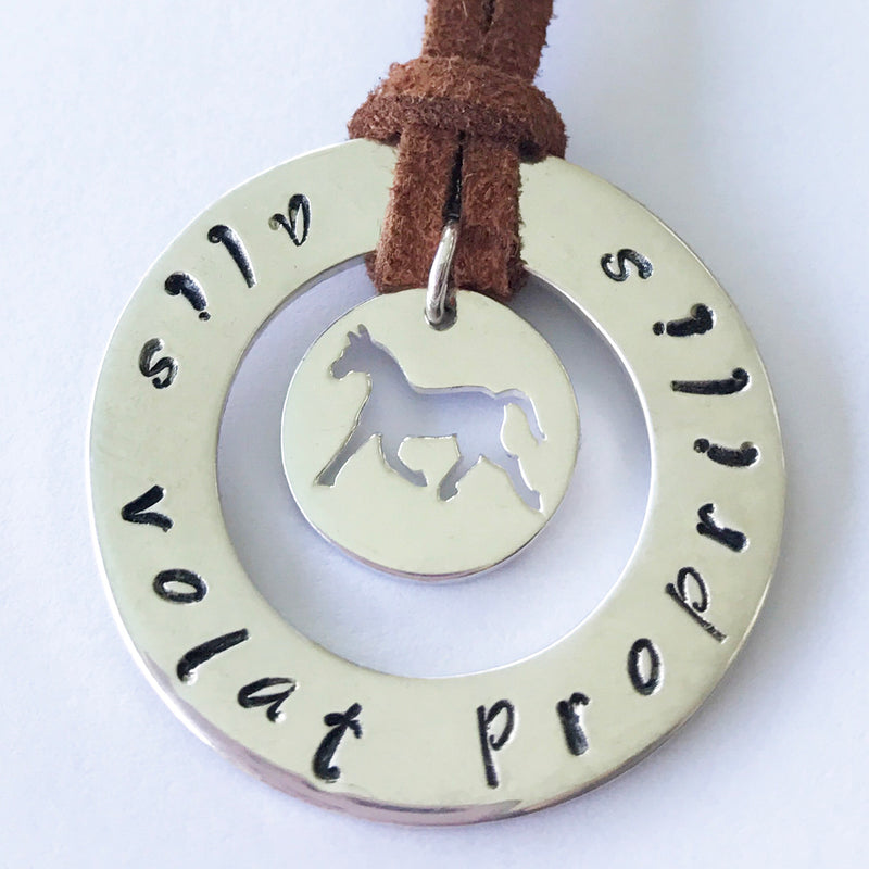 30 mm Personalised Hoop Necklace with Horse Dangle