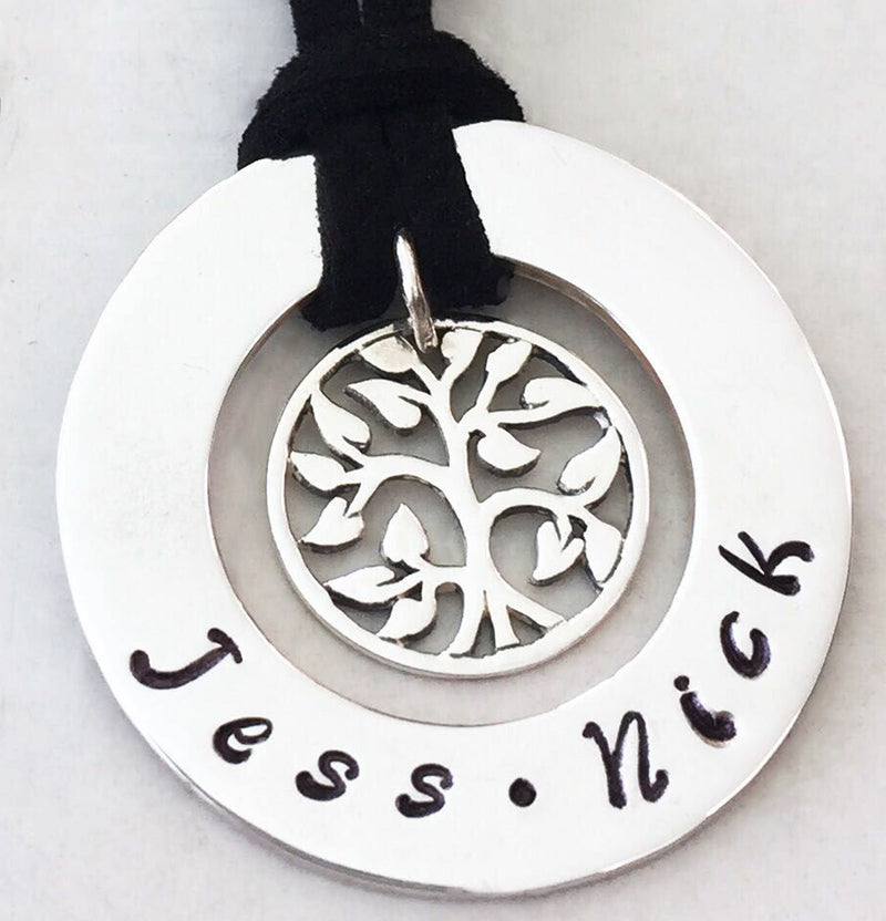 30 mm Personalised Hoop Necklace with New Tree of Life