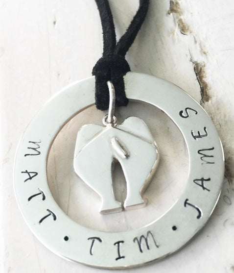 40 mm Personalised Hoop Necklace with Elephant Charm