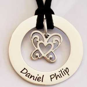 30 mm Personalised Hoop Necklace with Butterfly