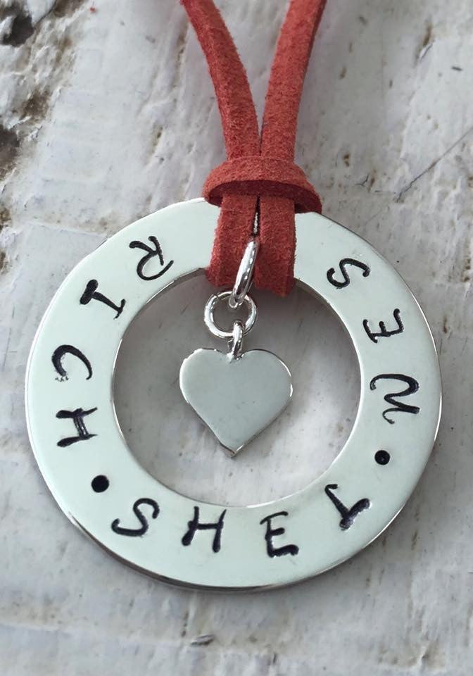 30 mm Personalised Hoop Necklace with Shiny Heart