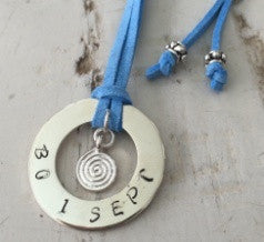 30 mm Personalised Hoop Necklace with Swirl Dangle