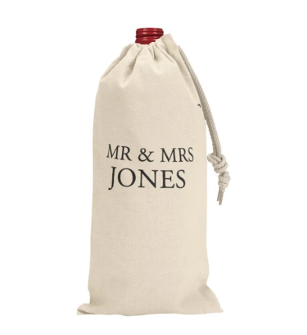 Mr and Mrs Customised Wine Bag