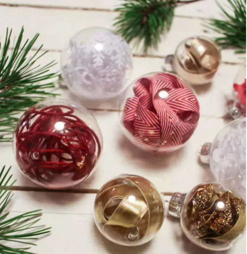 Christmas Bauble - fill your own clear perspex bauble! (no print)