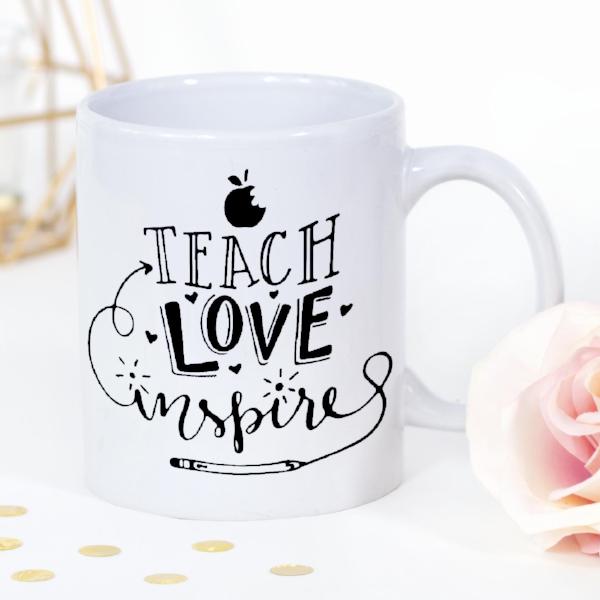 Personalised Teach, Love, Inspire Teacher's Mug