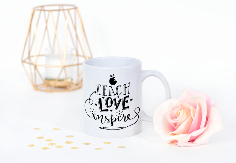 Personalised Teach, Love, Inspire Teacher's Mug