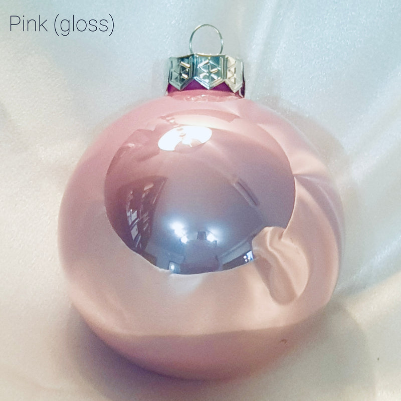 Christmas Bauble - Personalised - Glass (with candy stripe bow)