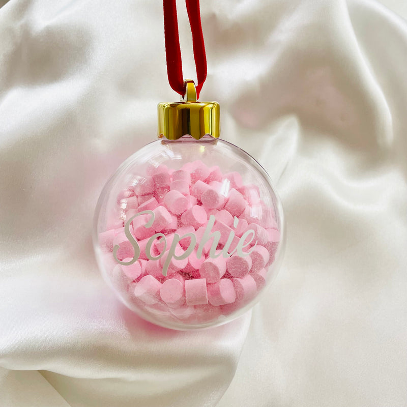 Bauble - Personalised with Pink Sweets
