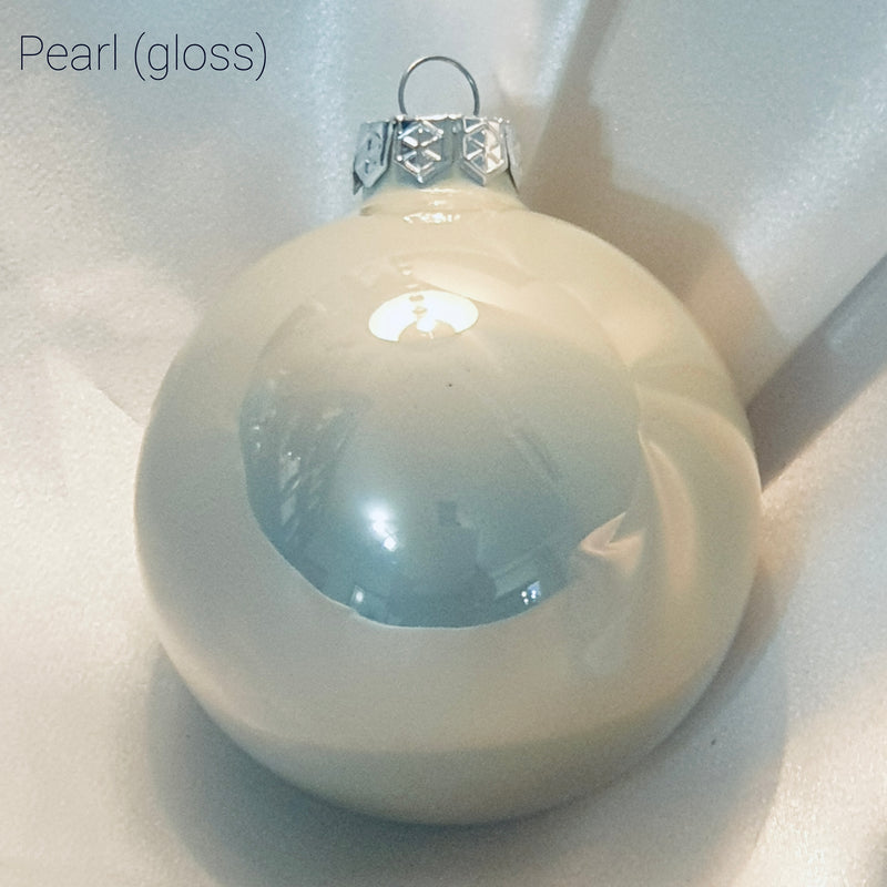 Christmas Bauble - Personalised - Glass (Ribbon with thick satin bow)