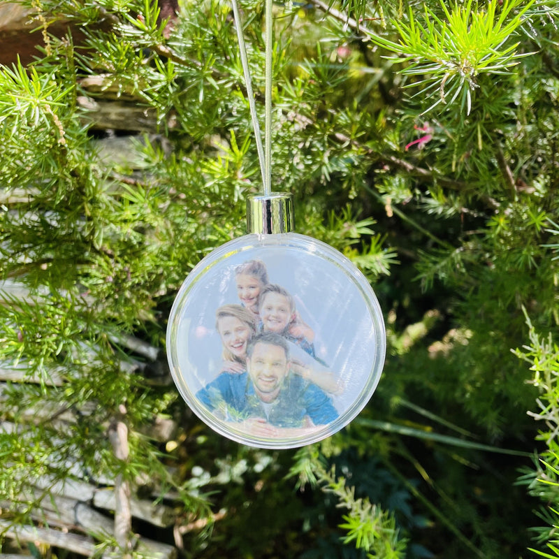 Photo Christmas Tree Decoration - Slim Clear (7cm) - No Print