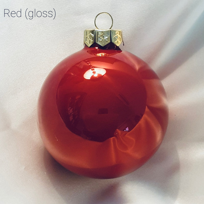 Christmas Bauble - Personalised - Glass (with candy stripe bow)